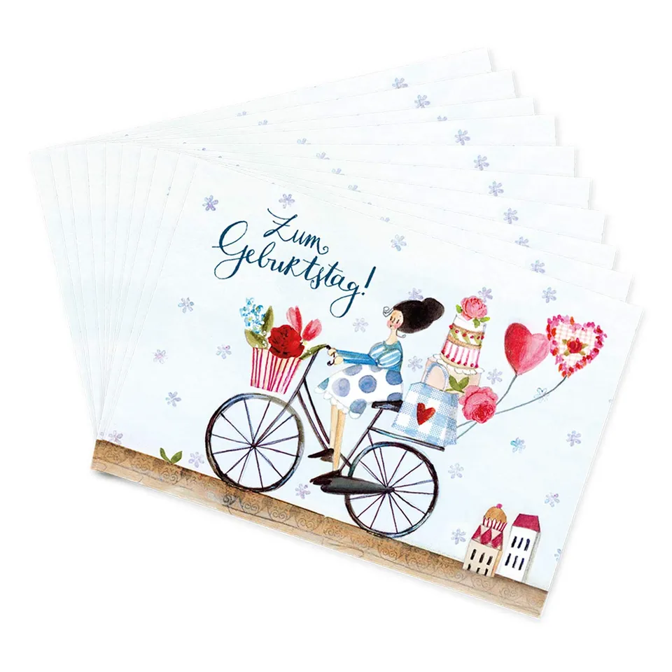 gr-tz-verlag-geburtstagskarten-10er-set-fahrrad-klappkarten-mit-umschlag-10-5-x- image 1