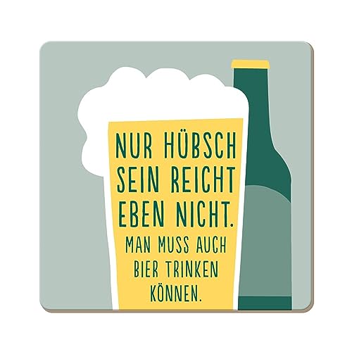 grafik-werkstatt-kork-untersetzer-nur-h-bsch-sein-bunt-9-5-x-9-5-cm image 2