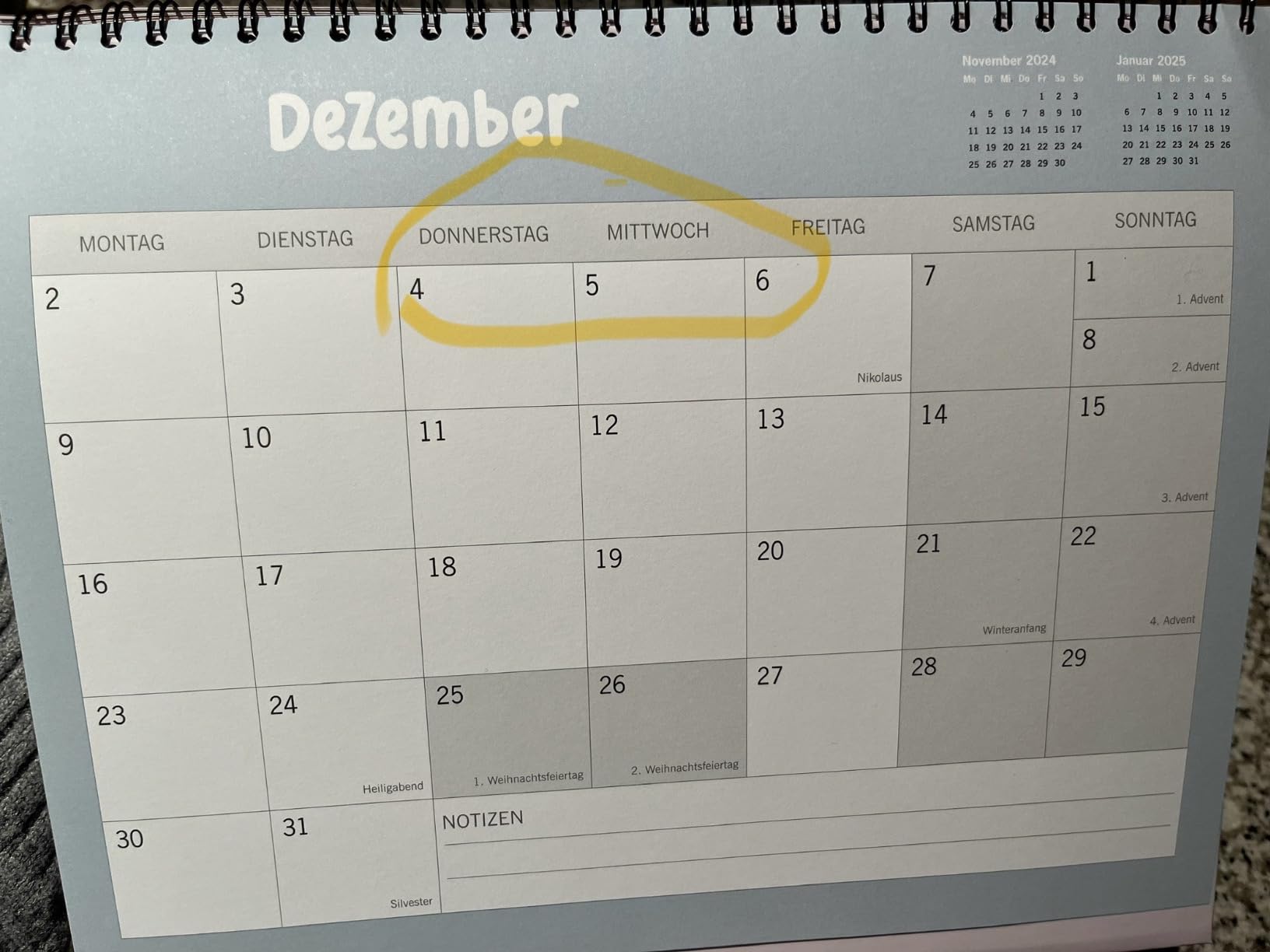 Übersichtlicher Wochenplaner fürs Büro