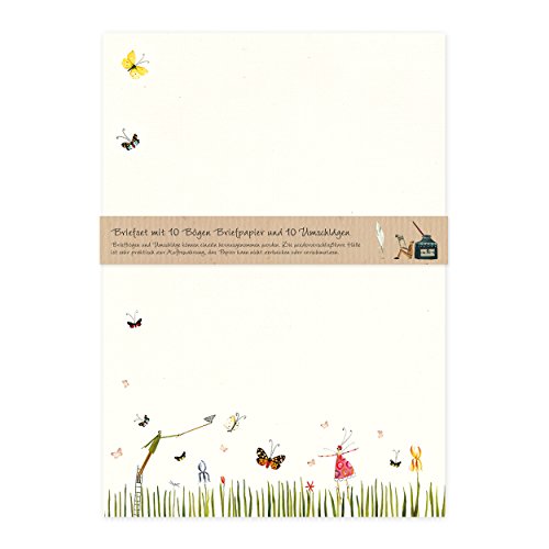 gr-tz-verlag-briefpapier-set-schmetterlinge-din-a4-10-seiten-mit-umschl-gen-blum image 2