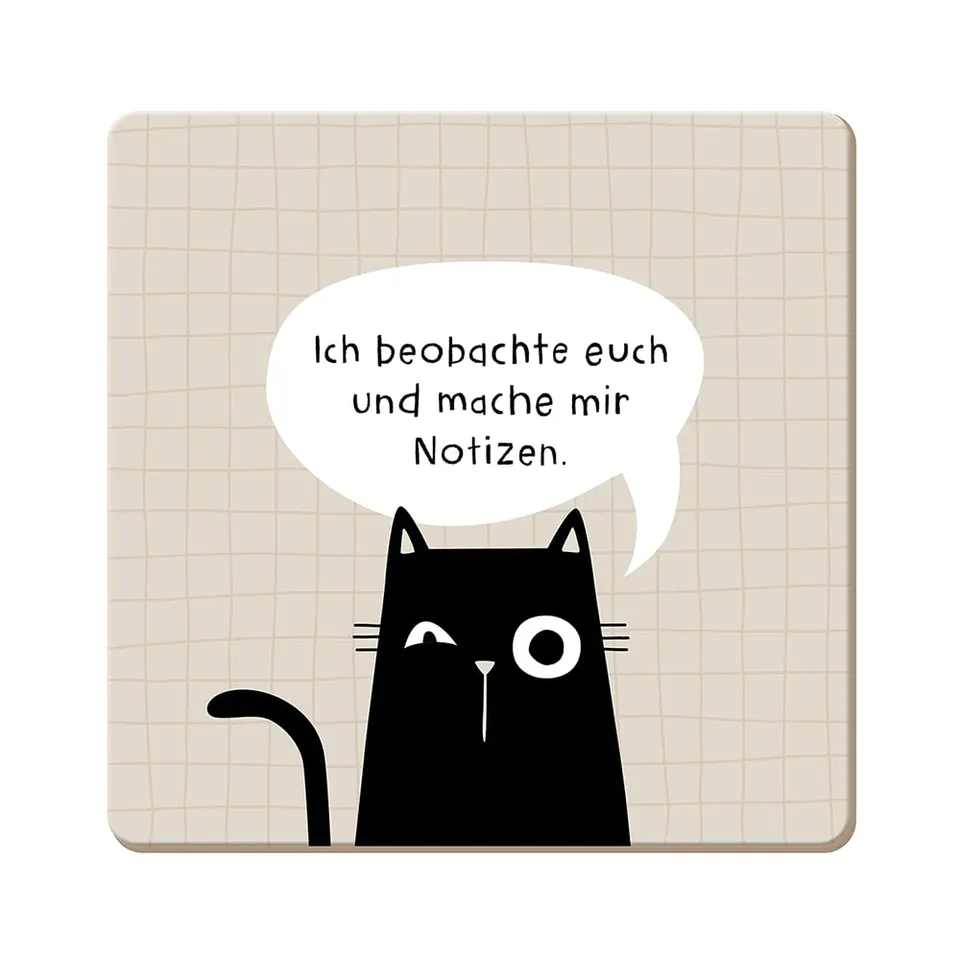 grafik-werkstatt-untersetzer-aus-kork-ich-beobachte-euch-bunt-9-5-x-9-5-cm image 1