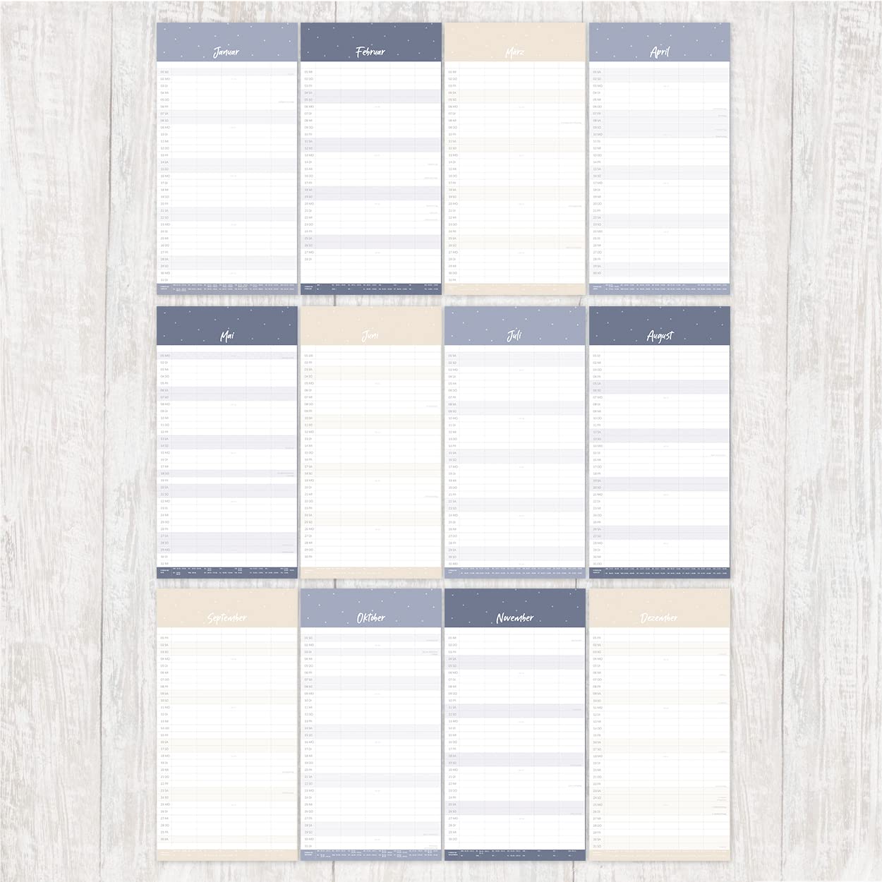 gr-tz-verlag-familienplaner-2023-wandkalender-5-spalten-blattgold-22-x-43-cm image 8