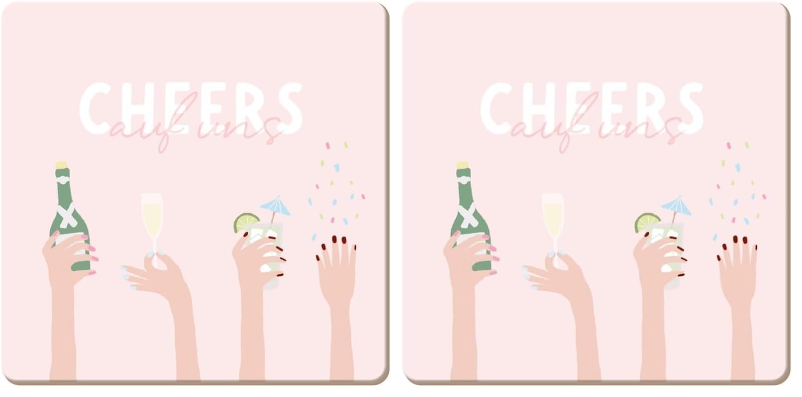 grafik-werkstatt-untersetzer-aus-kork-cheers-bunt-lustiger-rutschfester-und-feuc image 2