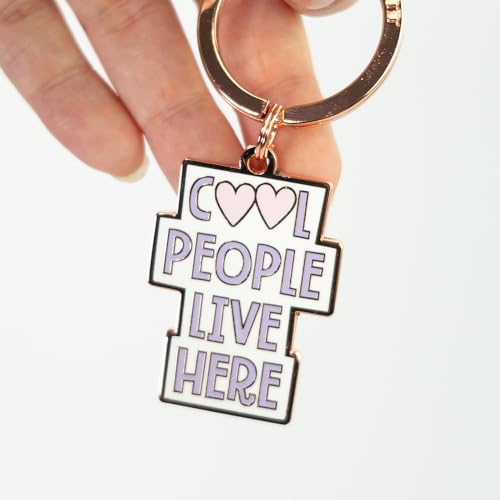 grafik-werkstatt-schl-sselanh-nger-cool-people-live-here-gl-cksbringer-anh-nger image 6