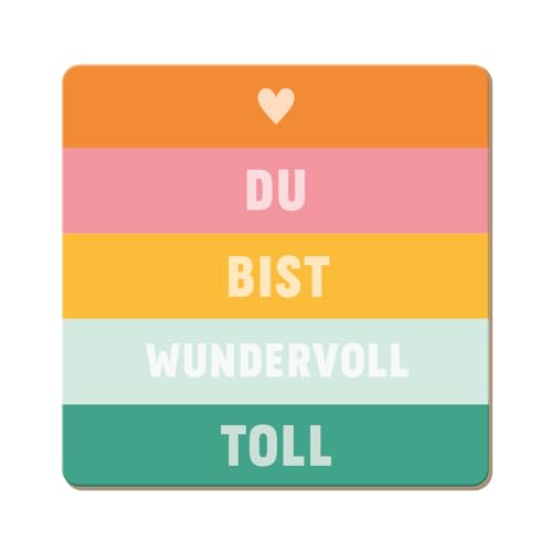 grafik-werkstatt-untersetzer-aus-kork-du-bist-wundervoll-toll-bunt image 2