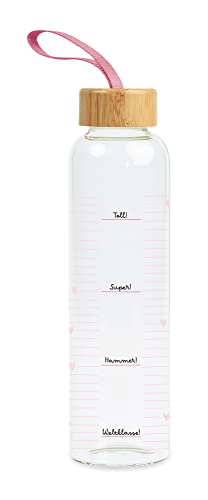 grafik-werkstatt-trinkflasche-glas-550-ml-weltbeste-mama-rosa-mit-griffschlaufe image 8