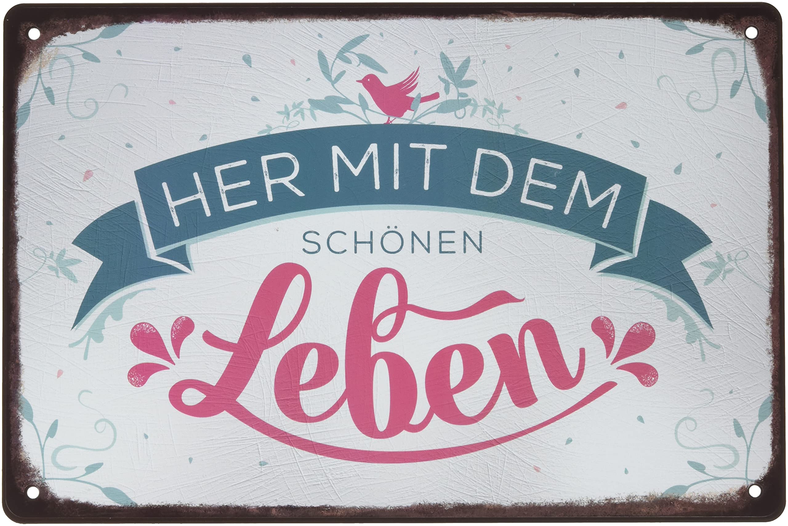 grafik-werkstatt-retro-blechschild-sch-nes-leben-deko-schild-30-x-20-cm image 1
