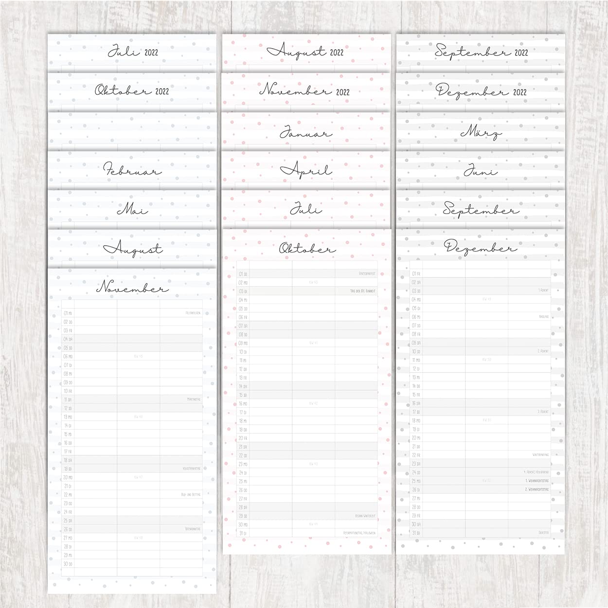gr-tz-verlag-planer-f-r-zwei-2023-wandkalender-mit-3-spalten-blattgold-22-x-43-c image 6