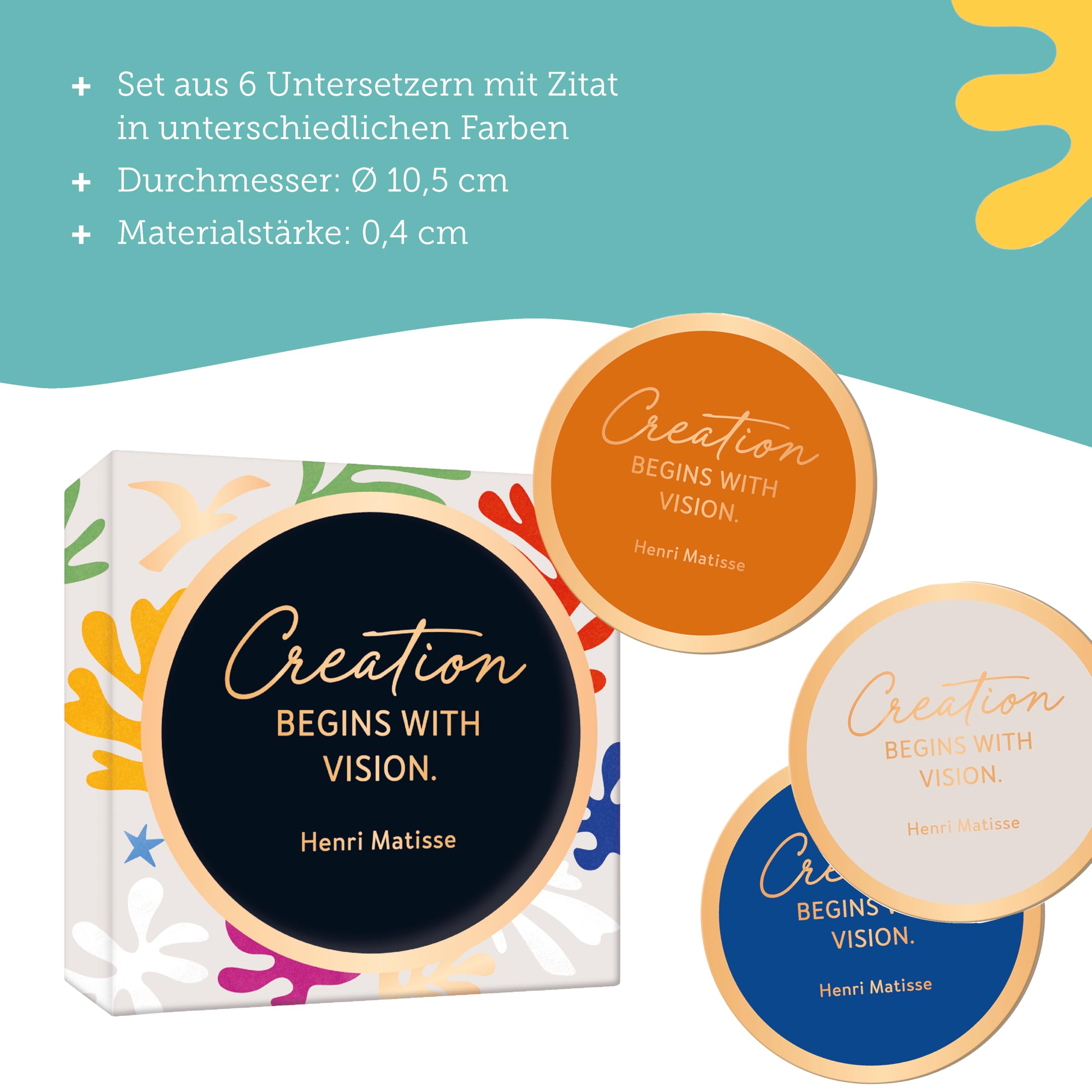 grafik-werkstatt-henri-matisse-kork-untersetzer-set-rund-6-st-ck-10-5-cm-6-farbe image 5