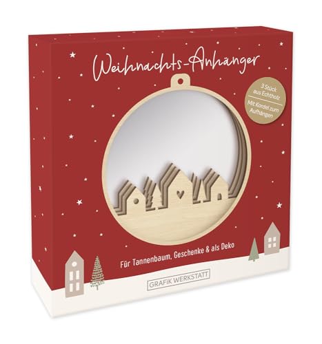 grafik-werkstatt-weihnachts-anh-nger-holz-h-user-3-st-ck image 3