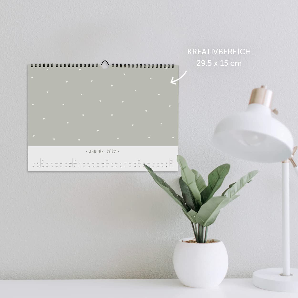 gr-tz-verlag-bastelkalender-din-a4-gr-n-goldherzen-wandkalender-zum-selbstgestal image 3
