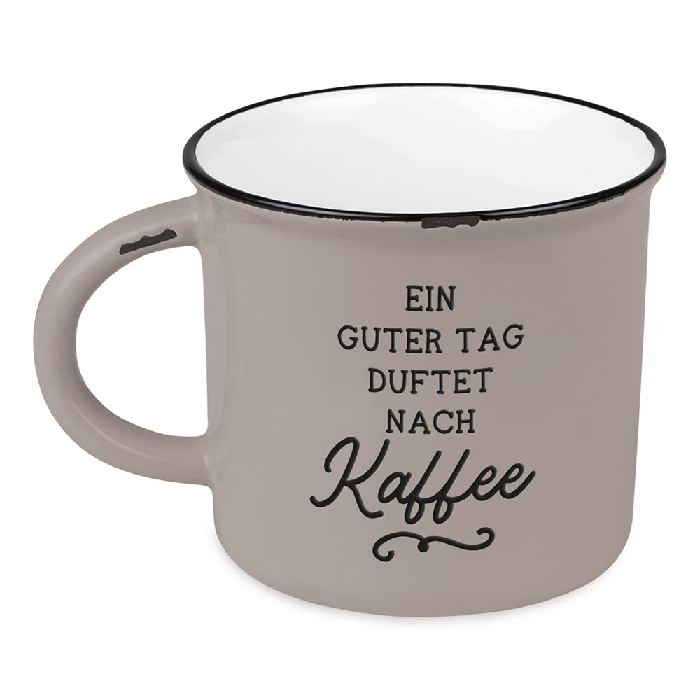 grafik-werkstatt-kaffeetasse-vintage-ein-guter-tag-keramik-becher-400-ml-grau image 2